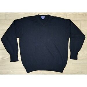 Pendleton Men's Sweater Blue V-Neck 100% Pure Lambswool Size XL Pullover *Flaw*